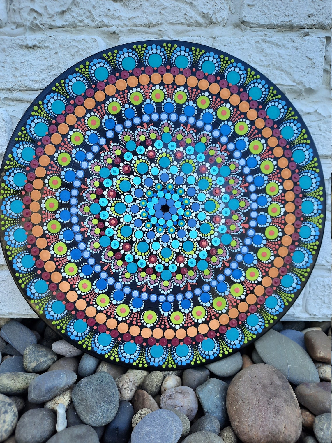 Mandala art Vinyl Record 12 by 12 by Dot Painting Etsy