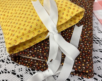 Dainty Floral Book Sleeve, Cottagecore Fabric Book Protector, Handmade