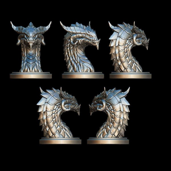 STL Dragon Head High Quality DnD - Dungeons and Dragons - 3D Print Bust Model Diorama