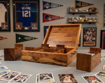 Handmade Wooden Trading Card Box Tray Version (4 Rows)
