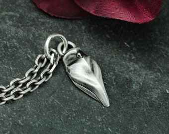 Simple Geometric Owl 925 Silver Pendant - Cute Little Owl bird Gift Necklace