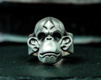 Sterling Silver Monkey Ring: Unique Animal Jewelry