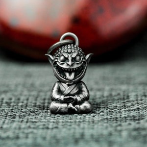 Collar con colgante de plata 925 "Oración del duende" - Regalo gótico para la meditación