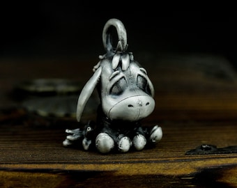 Muppet Donkey 925 Silver Pendant Necklace - Puppet Donkey Pendant - Cute Doll Donkey Jewelry Gothic Gift