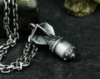 925 Silver War Missile Pendant Necklace - Peace Jewelry