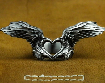 Love Angel Wings 925 Silver Ring - Handmade Couple Gift