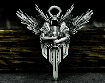Archangel Uriel-Justice of God-Hell's Angel-Holy War Armor 925 Silver Pendant