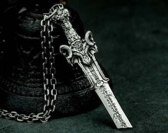Devil Destruction Sword 925 Silver Pendant Necklace - Death