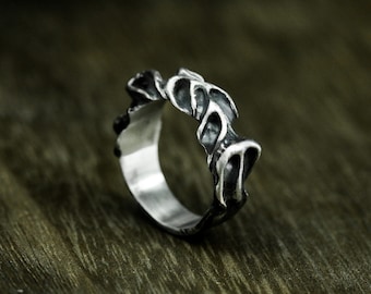 Flame Design 925 Silver Ring - Fire Element Couple Ring