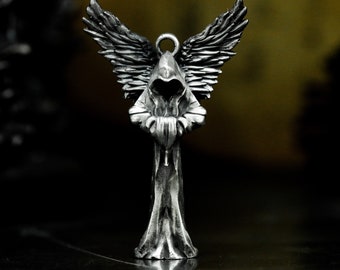 Fallen Angel Lucifer 925 Silver/Brass Pendant Necklace-Death Angel Wings Necklace Pendant-Gabriel Angel Pendant