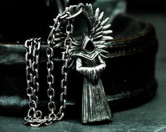 Ghost Angel 925 Silver Pendant: Fantasy Apostle Necklace