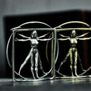 Da Vinci Vitruvian Man 925 Sterling Silver Pendant Necklace