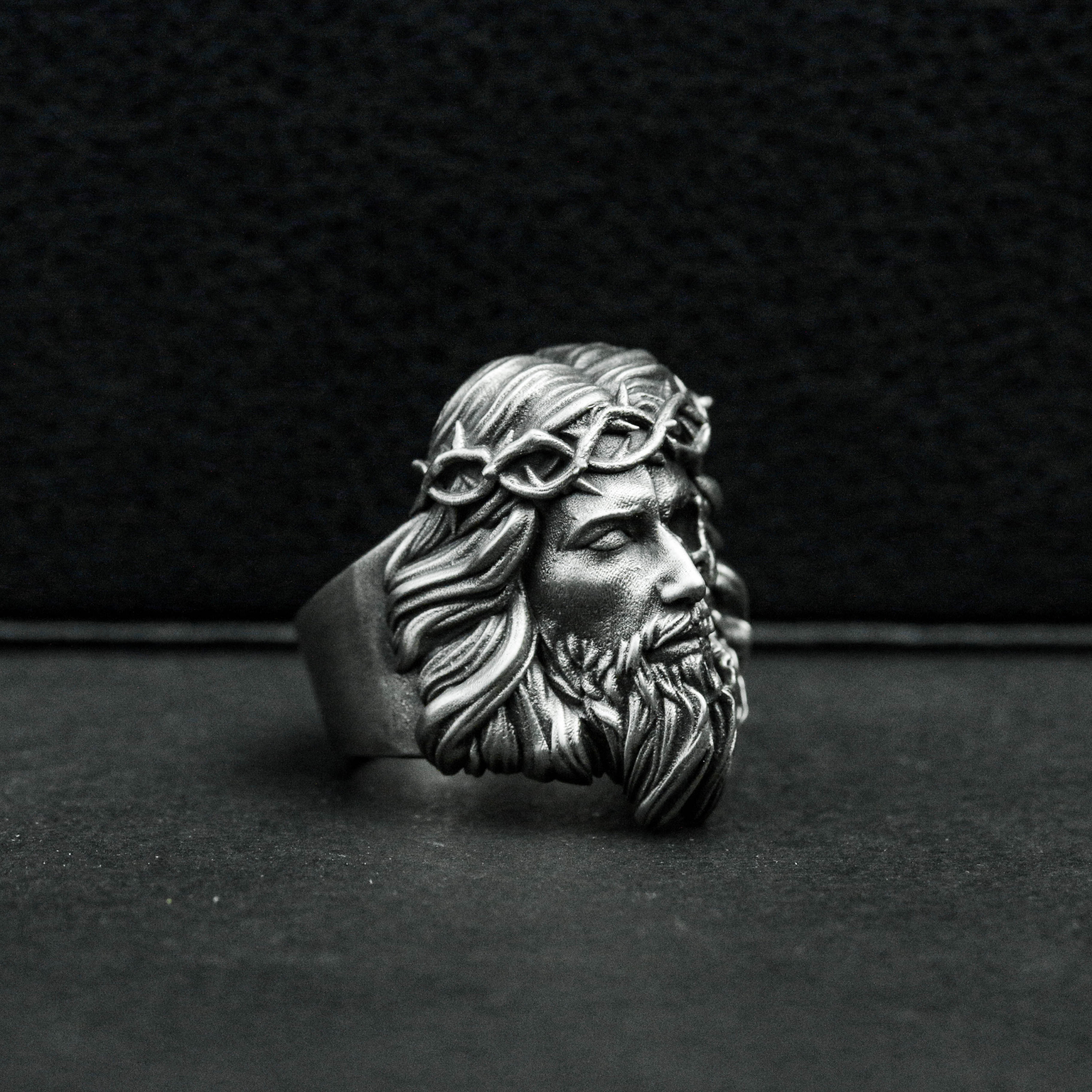 Good and Evil Jesus 925 Silver Ring - Devil Christ Skull Ring - Etsy