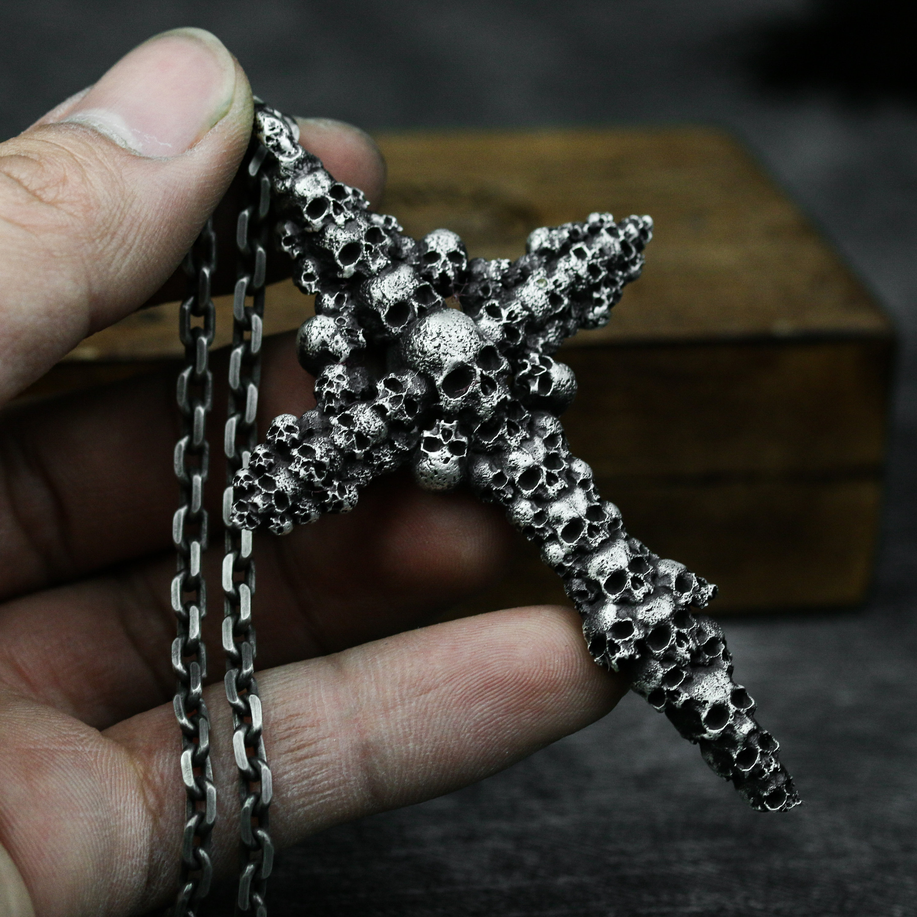 Skull Cross Necklace - Etsy