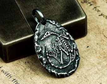 Dinosaur Fossil Egg Design 925 Silver Pendant - Prehistoric Dinosaur Skeleton Silver Pendant Unique Handmade Necklace Gift