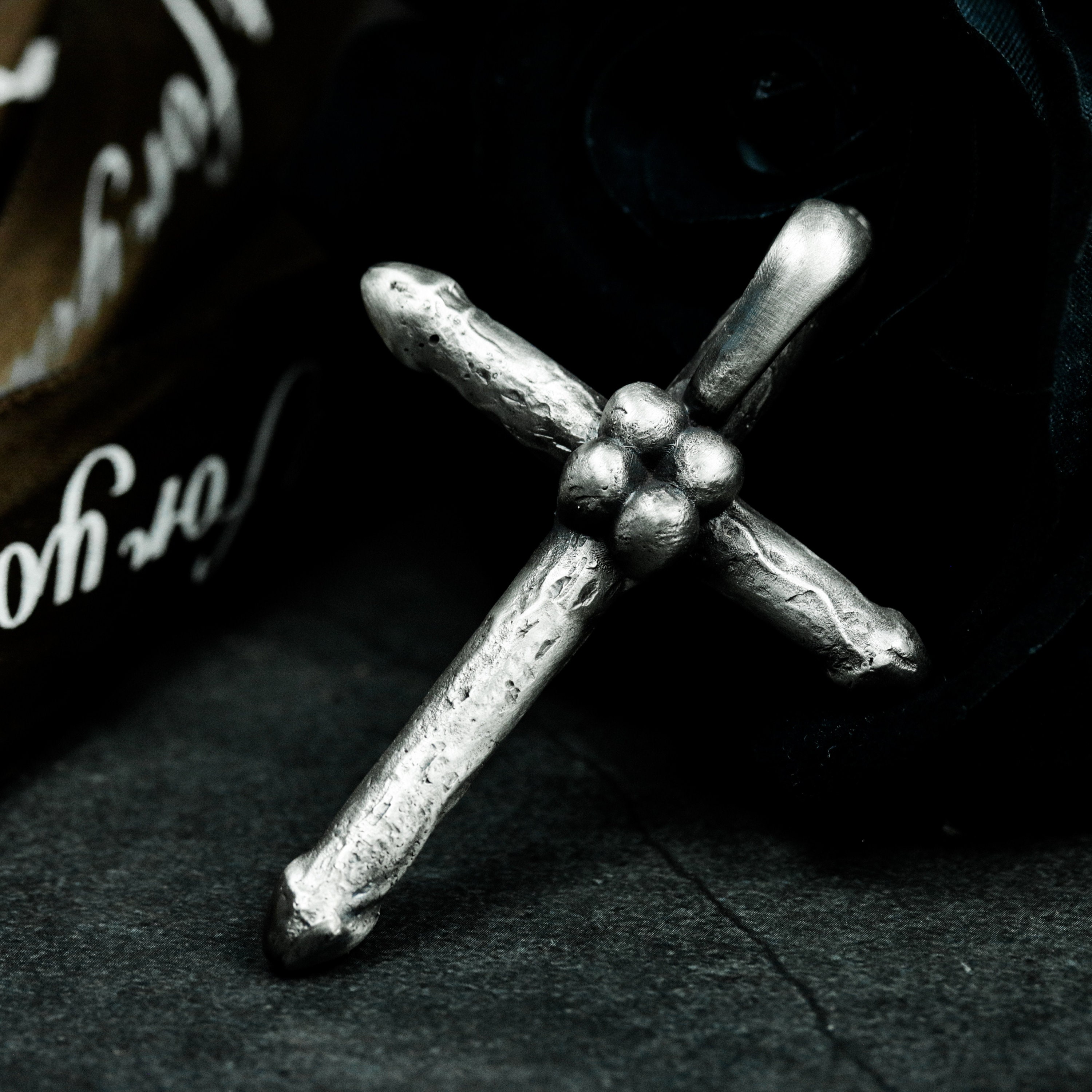 Penis Cross 925 Silver Pendant Necklace-genital Tough Guy