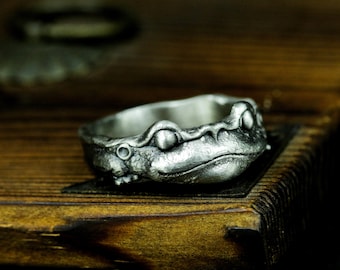 Frog Ring Frog Prince 925 Silver Ring-Unique and creative frog elf ring-unique animal ring gift