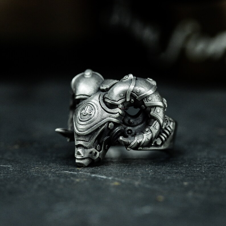 Cyber Sheep Silver Ring: Doomsday Mech Animal Ring - Etsy