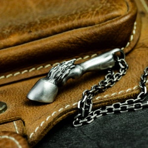 Horse&#39;s hoof 925 silver pendant necklace - meaning necklace - never give up - always move forward
