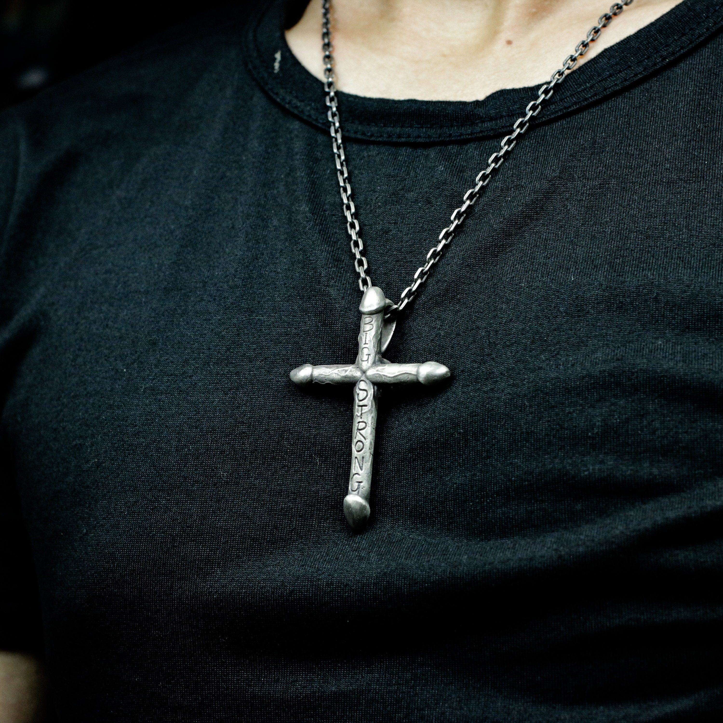 Penis Cross 925 Silver Pendant Necklace-genital Tough Guy Pendant