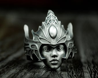 Thetis 925 Silver ring - mother of Achilles - Nordic Greek mythology goddess ring
