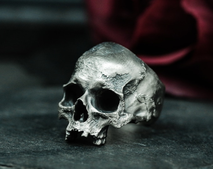 Jawless Classic Skull S925 Silver Ring - Mens Gothic Ring