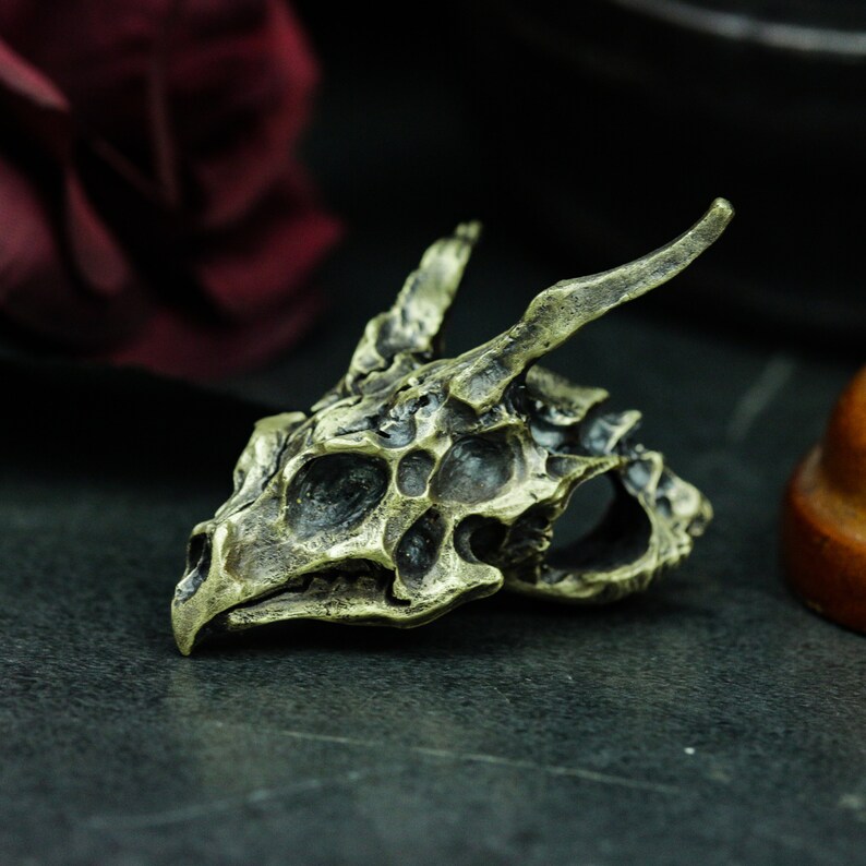 Gothic Dragon Skull 925 Sterling Silver Pendant - Handmade image 5