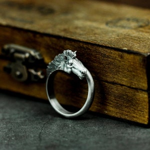 Running Horse 925 Silver Ring-Adjustable Silver Horse Ring - Gift Ring For Horse Lovers