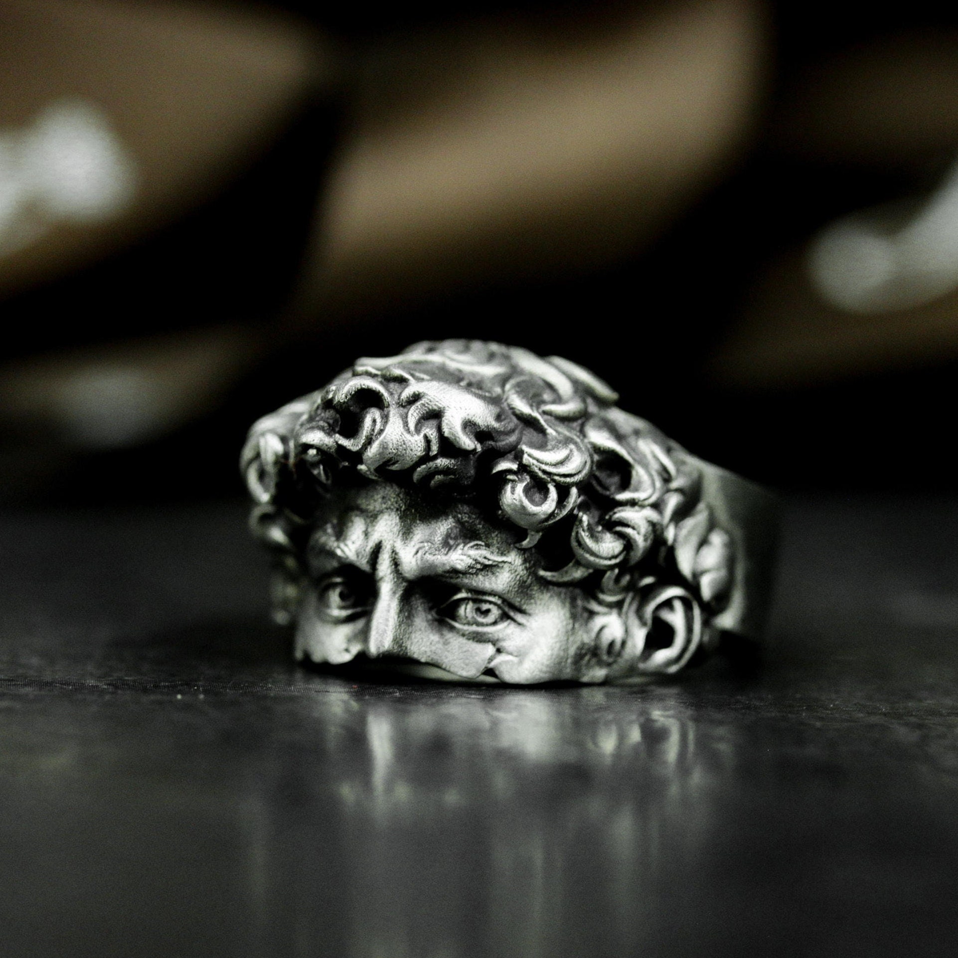Broken David Silver Ring - Michelangelo's David Ring - Italian Statue David Art Ring