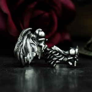 Angel/Demon Couple Ring 925 Silver - Angel Devil Wings Silver Ring - Gothic Angel Ring - Ring Gift for Boy and Girl Friends