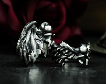 Angel/Demon Couple Ring 925 Silver - Angel Devil Wings Silver Ring - Gothic Angel Ring - Ring Gift for Boy and Girl Friends