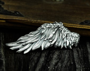 Angel Wing 925 Silver Pendant Necklace - Feather Wing Silver Pendant - Handmade Wing Gift Pendant for Men and Women