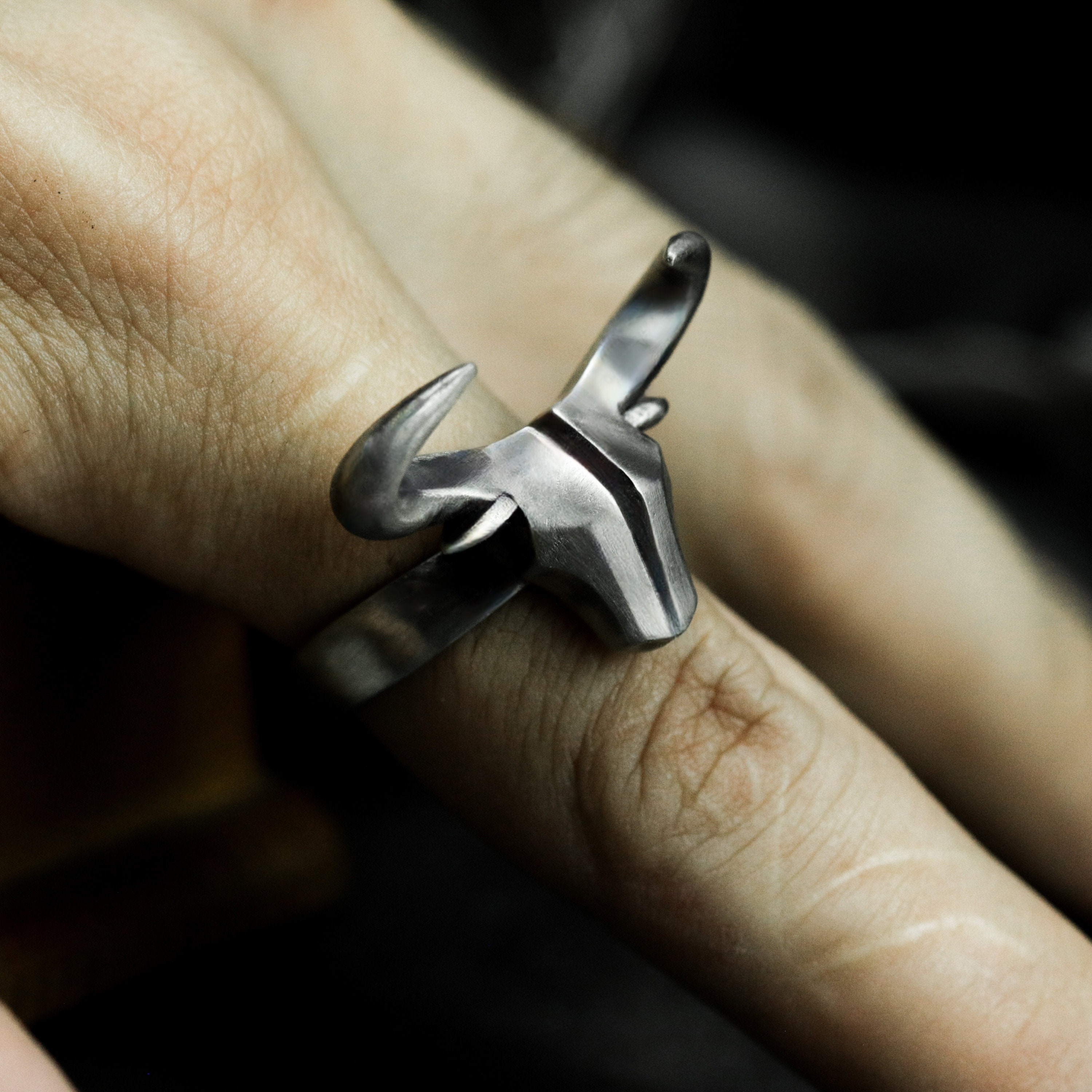 アクセサリー Silver 925 Buffallo Horn Signet Ring #17 il_1080xN.5959689083_g5ui.jpg