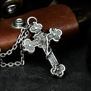 Trinity Cross 925 Pendant Necklace - Father, Son, Holy Spirit - Catholic Handmade Silver Cross Pendant