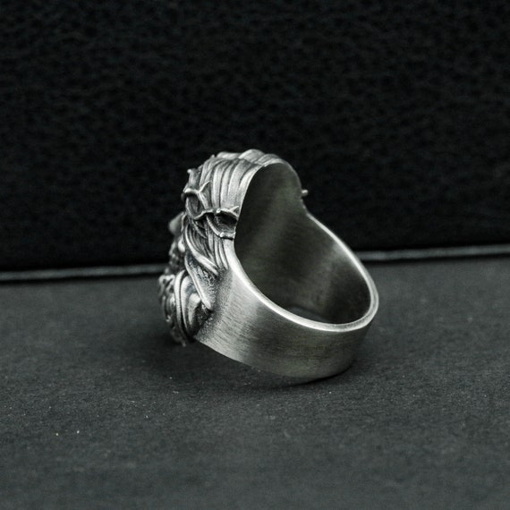 Good and Evil Jesus 925 Silver Ring - Devil Christ Skull Ring - Etsy