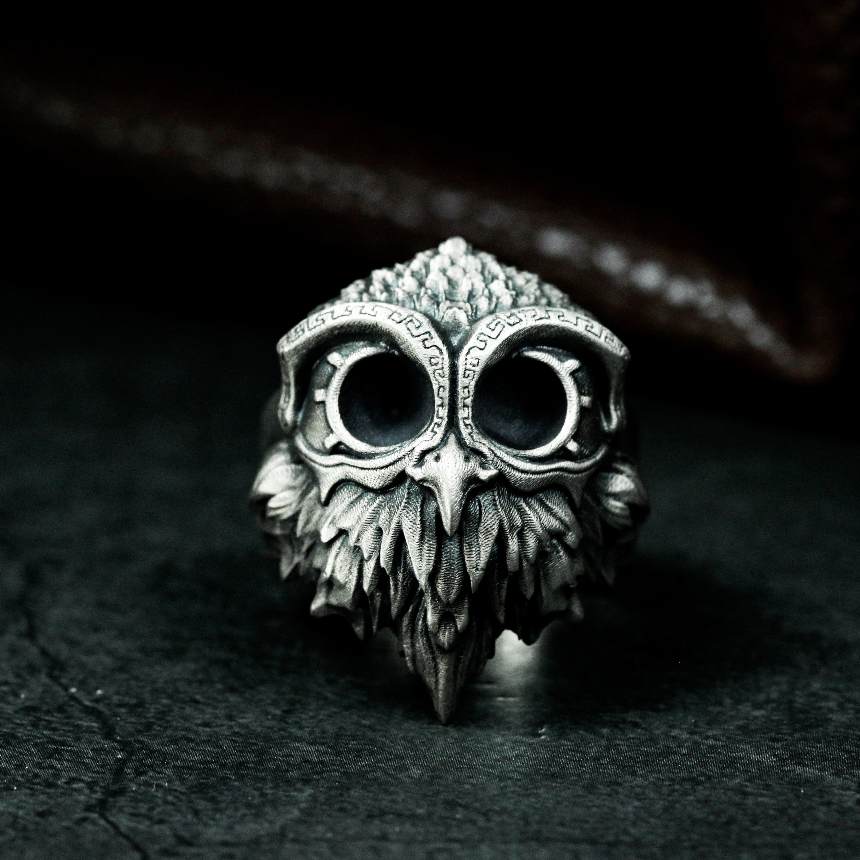 Owl 925 Silver Ring – Realistic Nocturnal Bird Design – Handmade Detailed Wildlife State