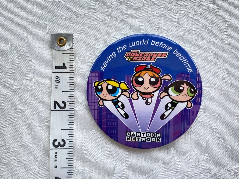 Vintage Y2K Powerpuff Girls Cartoon Network Pinback Button - Etsy