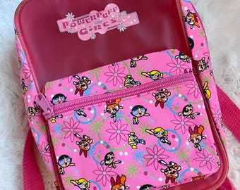 Powerpuff Girls Vintage Y2K MINI Backpack - See Details - Authentic Cartoon Network 2000 Merch - Pink Purse with Floral Graphics Adjustable