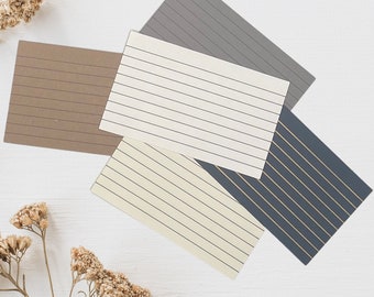 3x5 Neutral Index Cards Home Office Supplies Set of 10 Teacher Gifts College Ruled Office Supplies Linen Textured