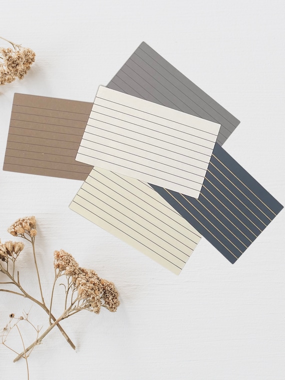 3x5 Neutral Index Cards Home Office Supplies Set of 10 Teacher Gifts  College Ruled Office Supplies Linen Textured 