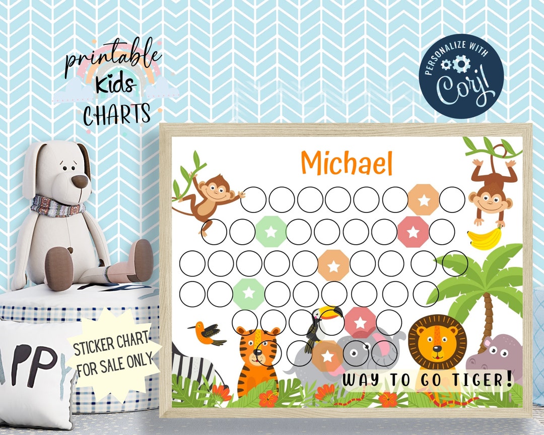 Editable Jungle Reward Chart Jungle Behavior Chart Daily - Etsy