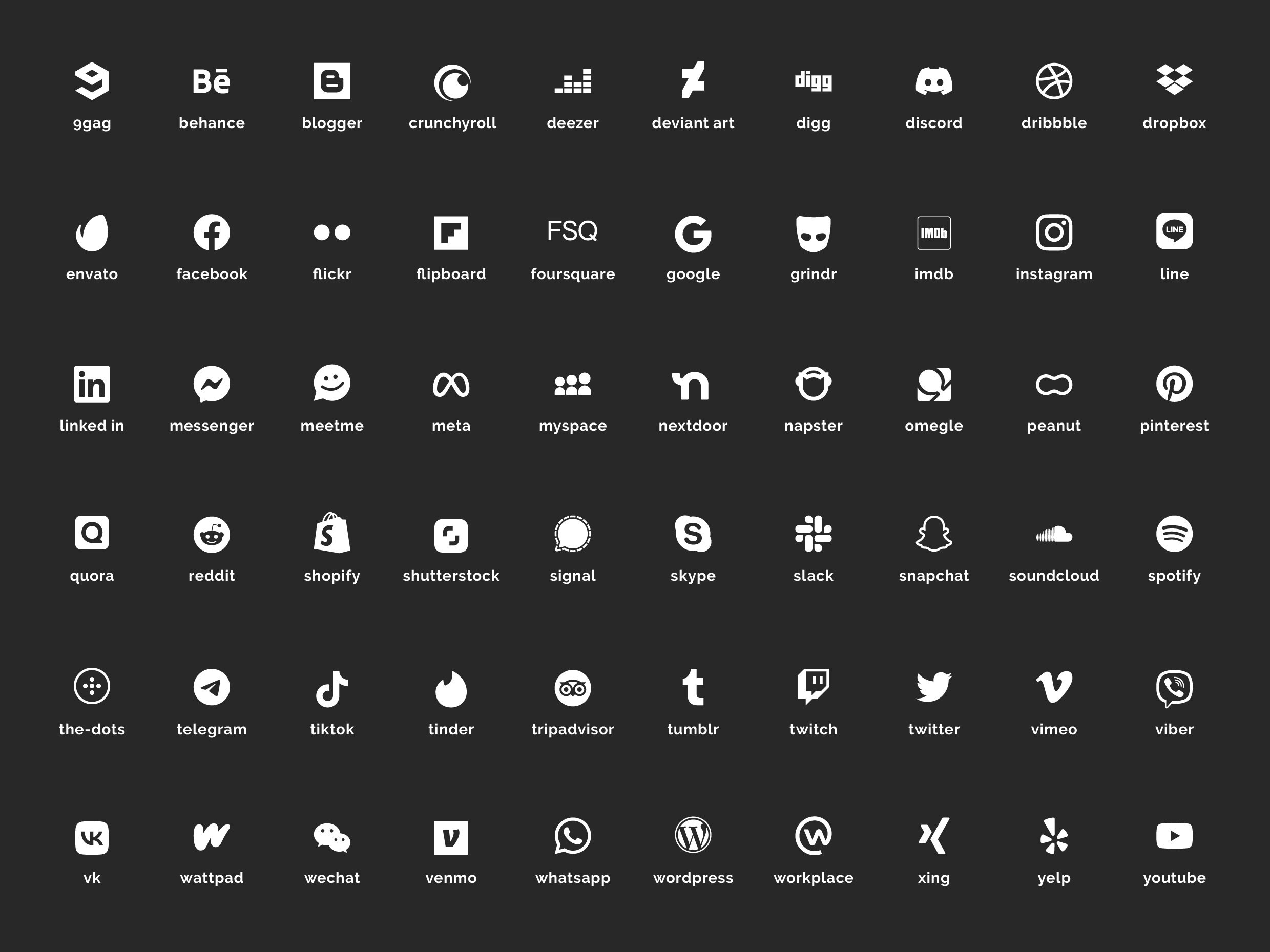 60 Official Social Media Vector Icons | Svg | Eps | Ai - Etsy