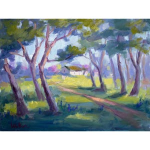Trees Oil Painting - Ukrainian Spring Landscape - Gift Idea - Room Wall Decor