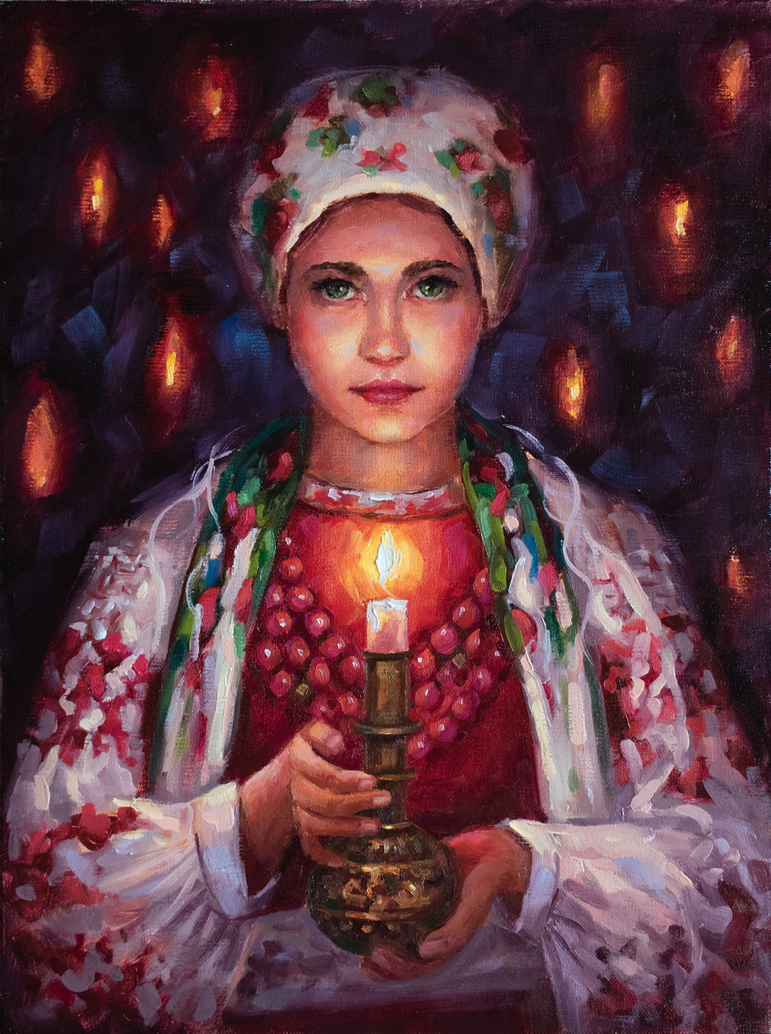 Ukraine Girl Original Oil Painting - Ukrainian Woman Portrait With ...