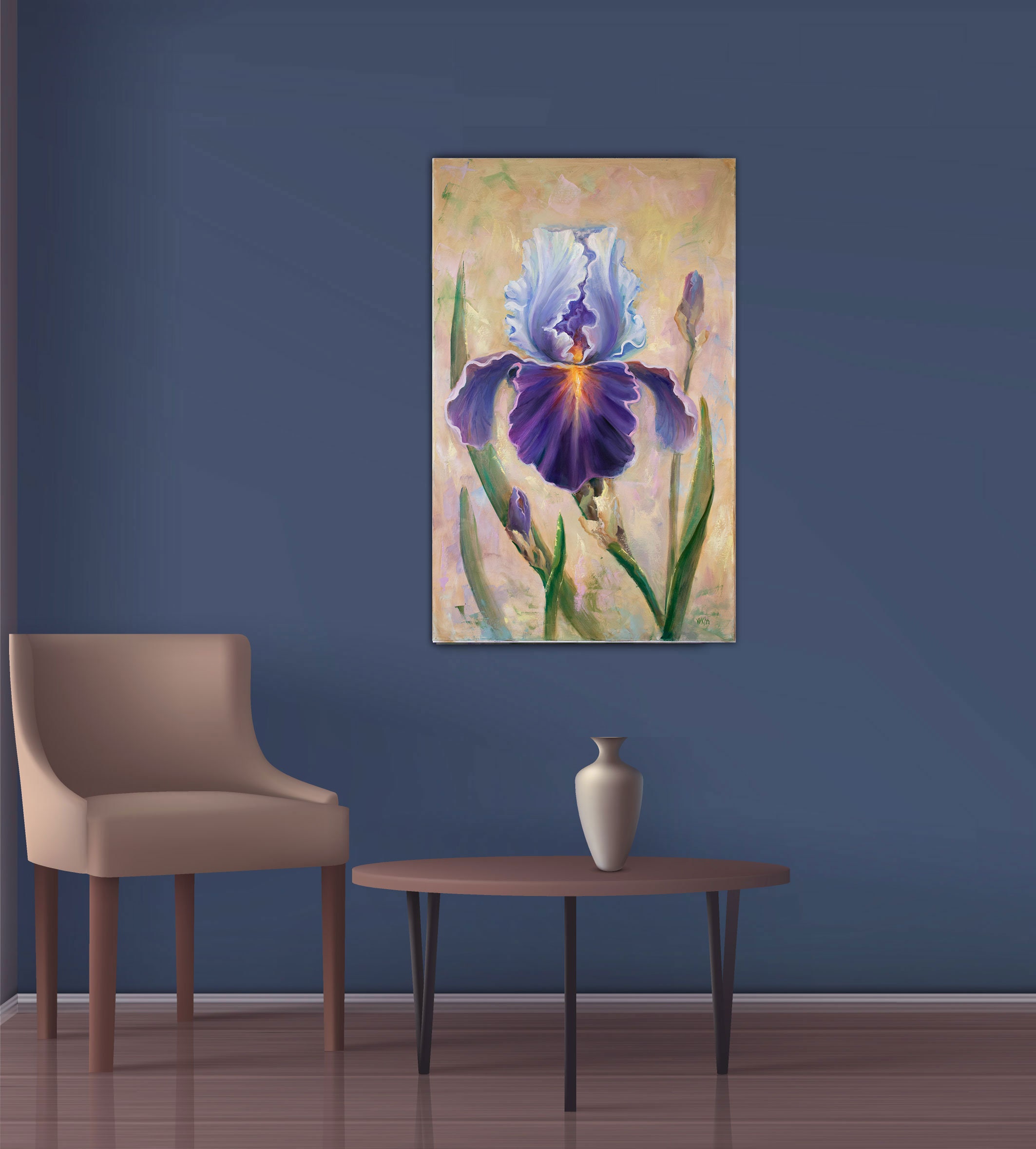 Original Iris Oil Painting on Canvas: Purple Floral Wall Art - Etsy