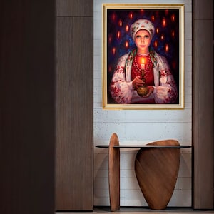 Ukraine Girl Original Oil Painting - Ukrainian Woman Portrait With ...