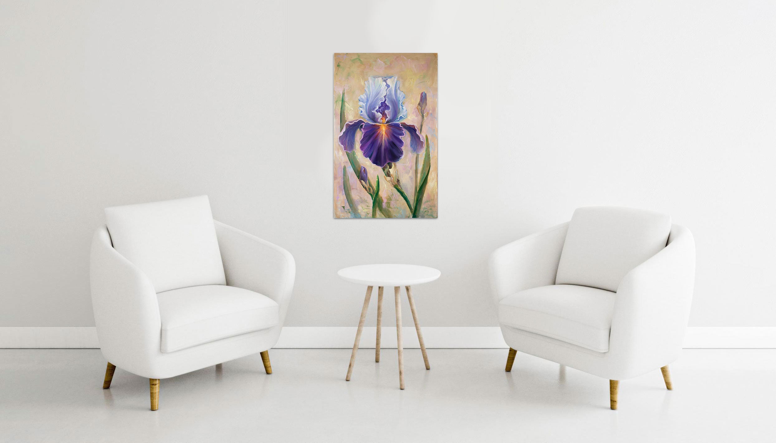 Original Iris Oil Painting on Canvas: Purple Floral Wall Art - Etsy