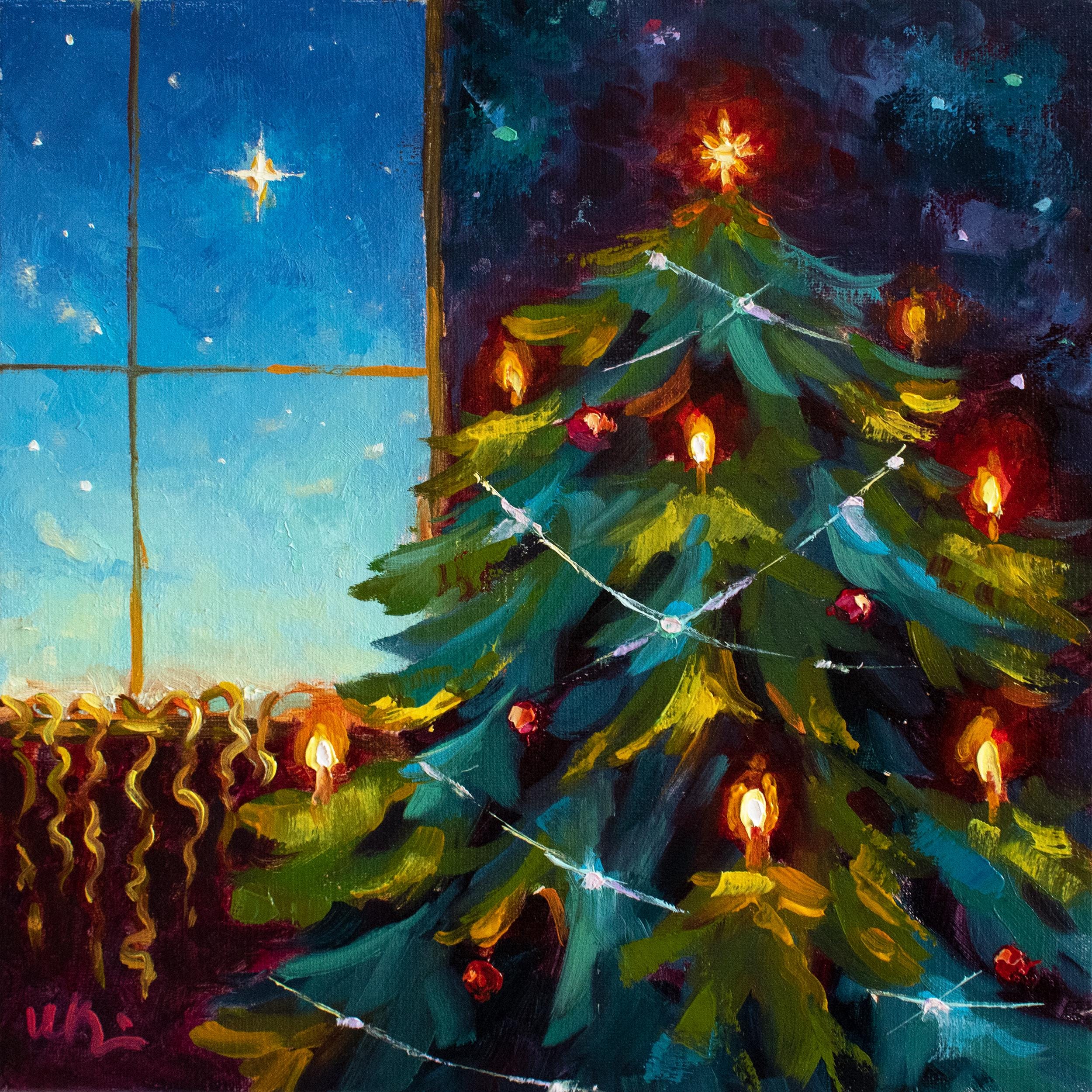 【国内正規総代理店アイテム】 Original - Art Christmas Oil Wall Tree Christmas - Painting 絵画