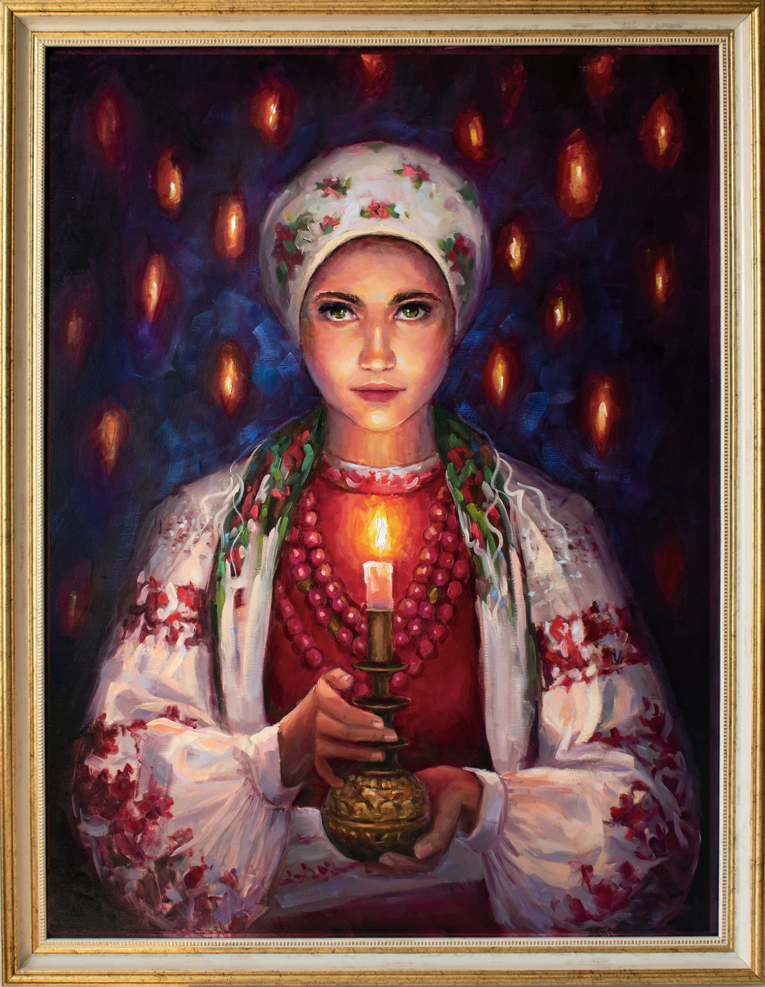 Ukraine Girl Original Oil Painting - Ukrainian Woman Portrait With ...