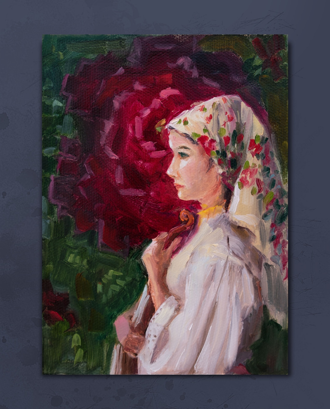 Ukrainian Woman Art - Girl Original Oil Painting - Folk Art - Ukraine ...